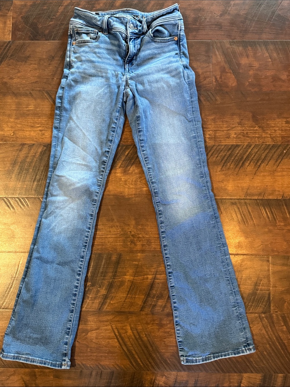 American Eagle Kick Boot Women's Light Blue Bootcut Jeans size 0 Regular